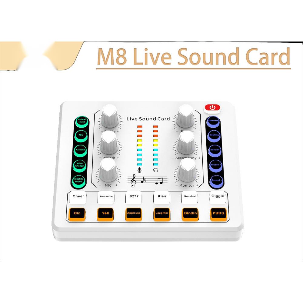 M8 English Version Sound Card Live Streaming Dedicated Full Set Various Instruments Optional 48v Microphone Compatible With Comput_voghion.com