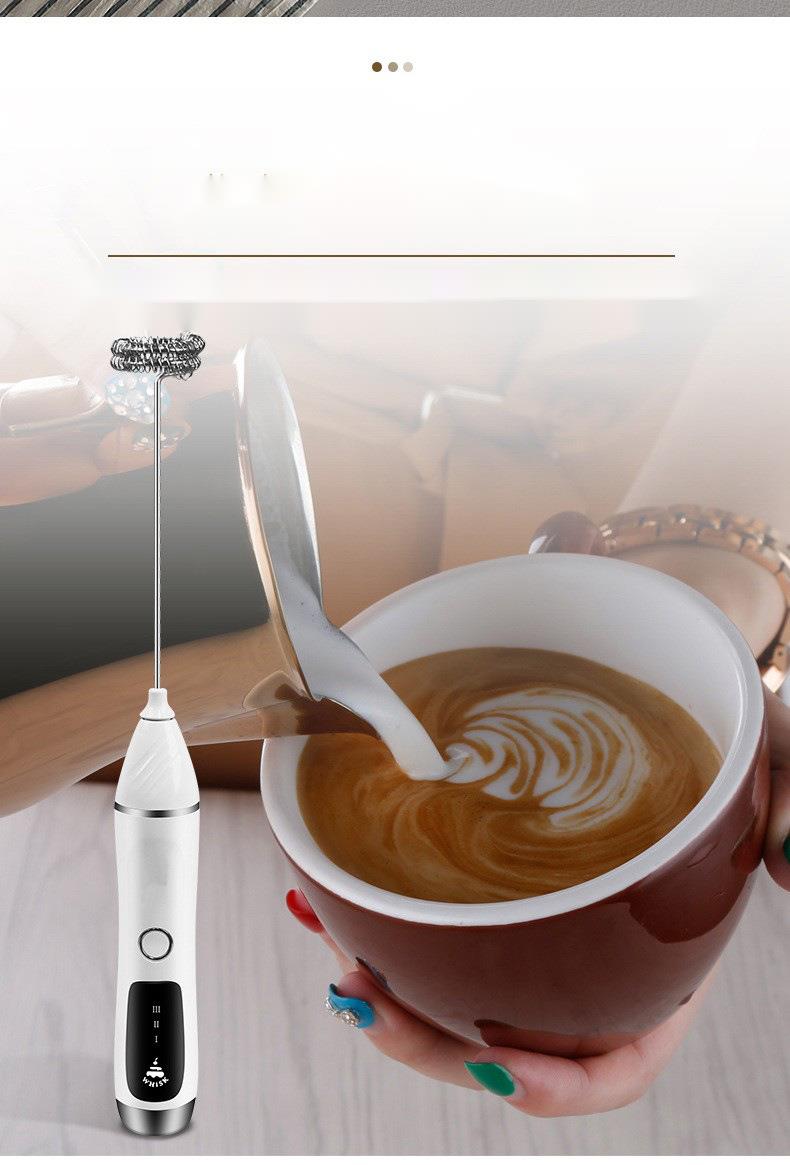 304 Stainless Steel Handheld Frother Egg Beater Automatic Paint Electric Milk Powder Mixer_voghion.com