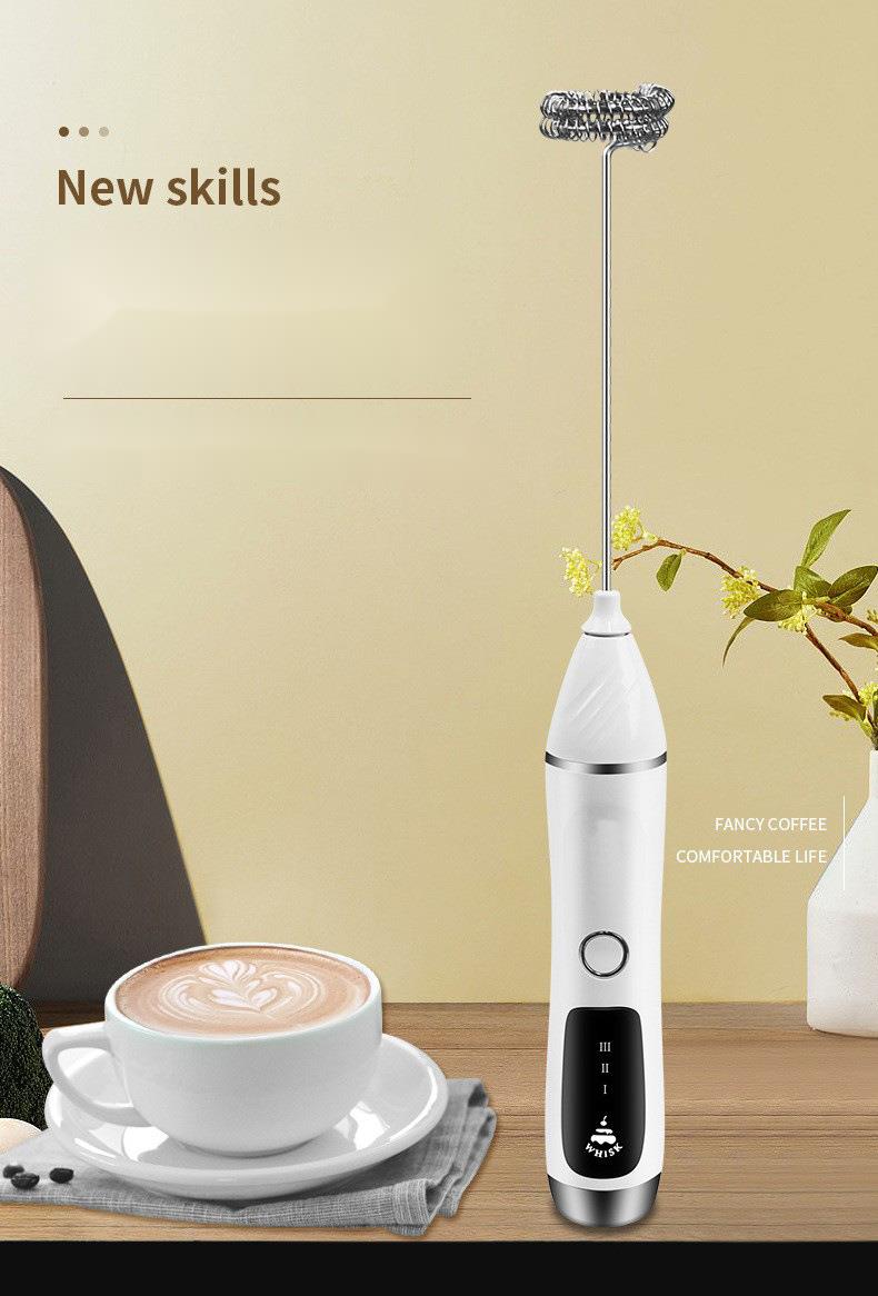 304 Stainless Steel Handheld Frother Egg Beater Automatic Paint Electric Milk Powder Mixer_voghion.com