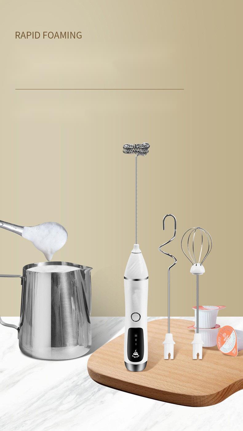 304 Stainless Steel Handheld Frother Egg Beater Automatic Paint Electric Milk Powder Mixer_voghion.com