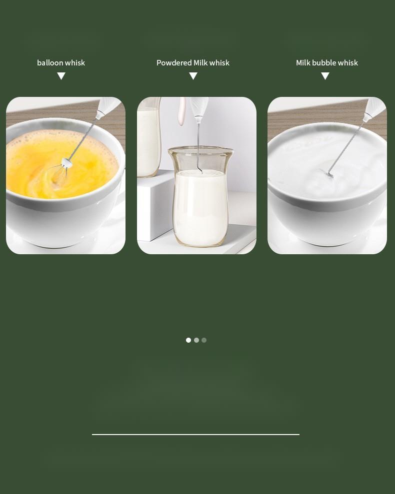 304 Stainless Steel Handheld Frother Egg Beater Automatic Paint Electric Milk Powder Mixer_voghion.com