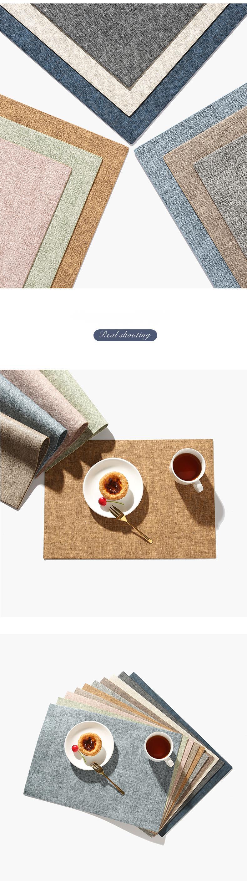 Nordic INS Textured Square Leather Placemat Double-Sided Home Hotel Western Dining Waterproof Heat Insulation Mat_voghion.com