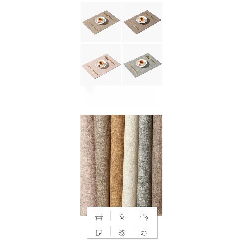 Nordic INS Textured Square Leather Placemat Double-Sided Home Hotel Western Dining Waterproof Heat Insulation Mat_voghion.com