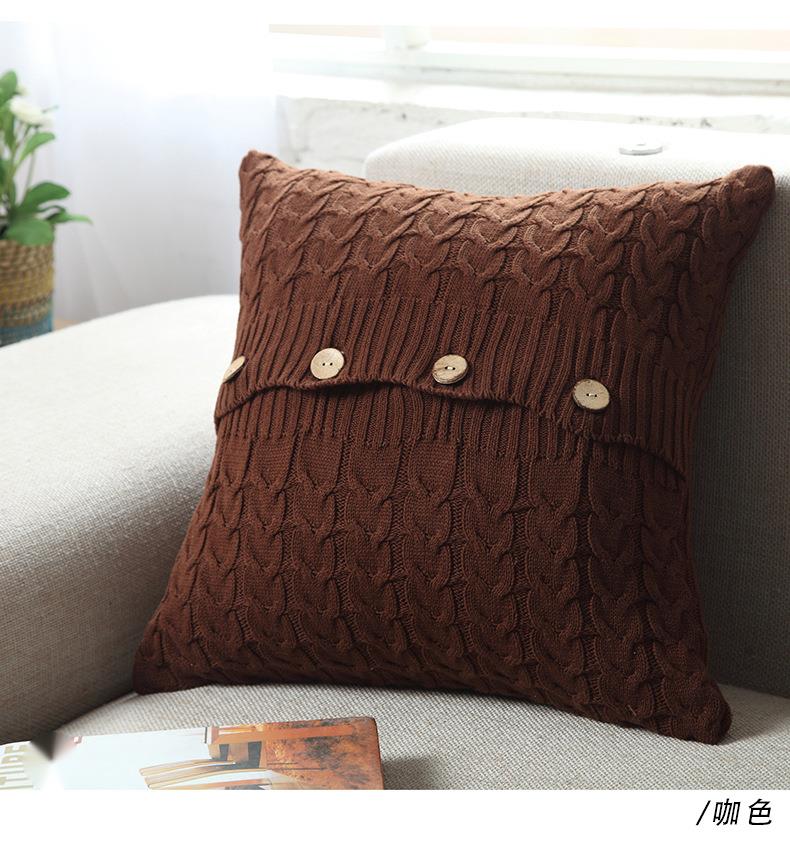 Nordic Thick Yarn Pillowcase Cotton Linen Knitted Simple Living Room Sofa Back Lumbar Pillow Without Core Cushion_voghion.com
