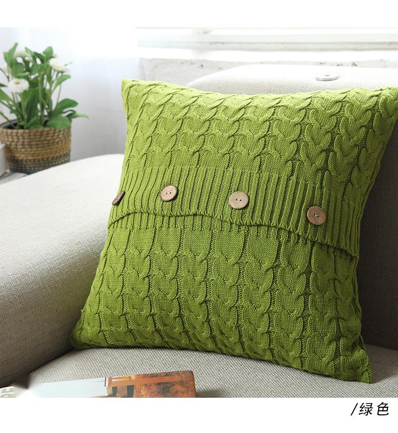 Nordic Thick Yarn Pillowcase Cotton Linen Knitted Simple Living Room Sofa Back Lumbar Pillow Without Core Cushion_voghion.com