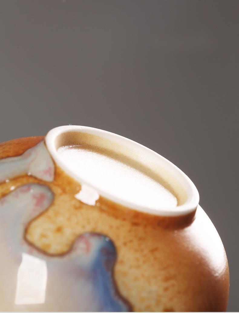 Ceramic Kung Fu Set Change Three Talents Bowl Single Wood-fired Household Gaiwan Wood Kiln Tea Cup Light Luxury Style_voghion.com