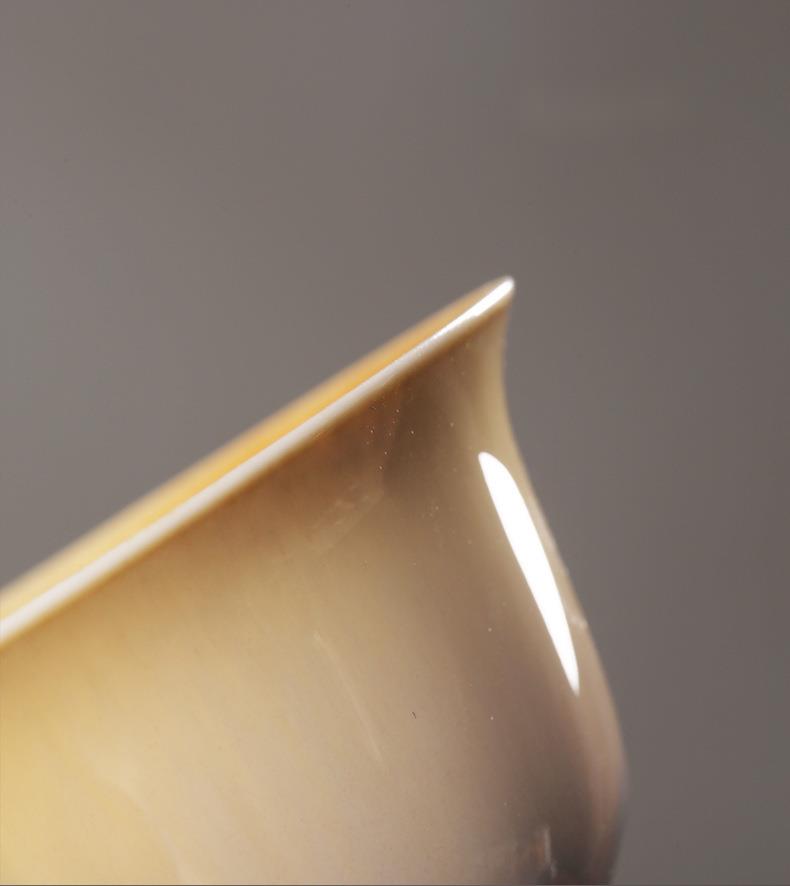 Ceramic Kung Fu Set Change Three Talents Bowl Single Wood-fired Household Gaiwan Wood Kiln Tea Cup Light Luxury Style_voghion.com