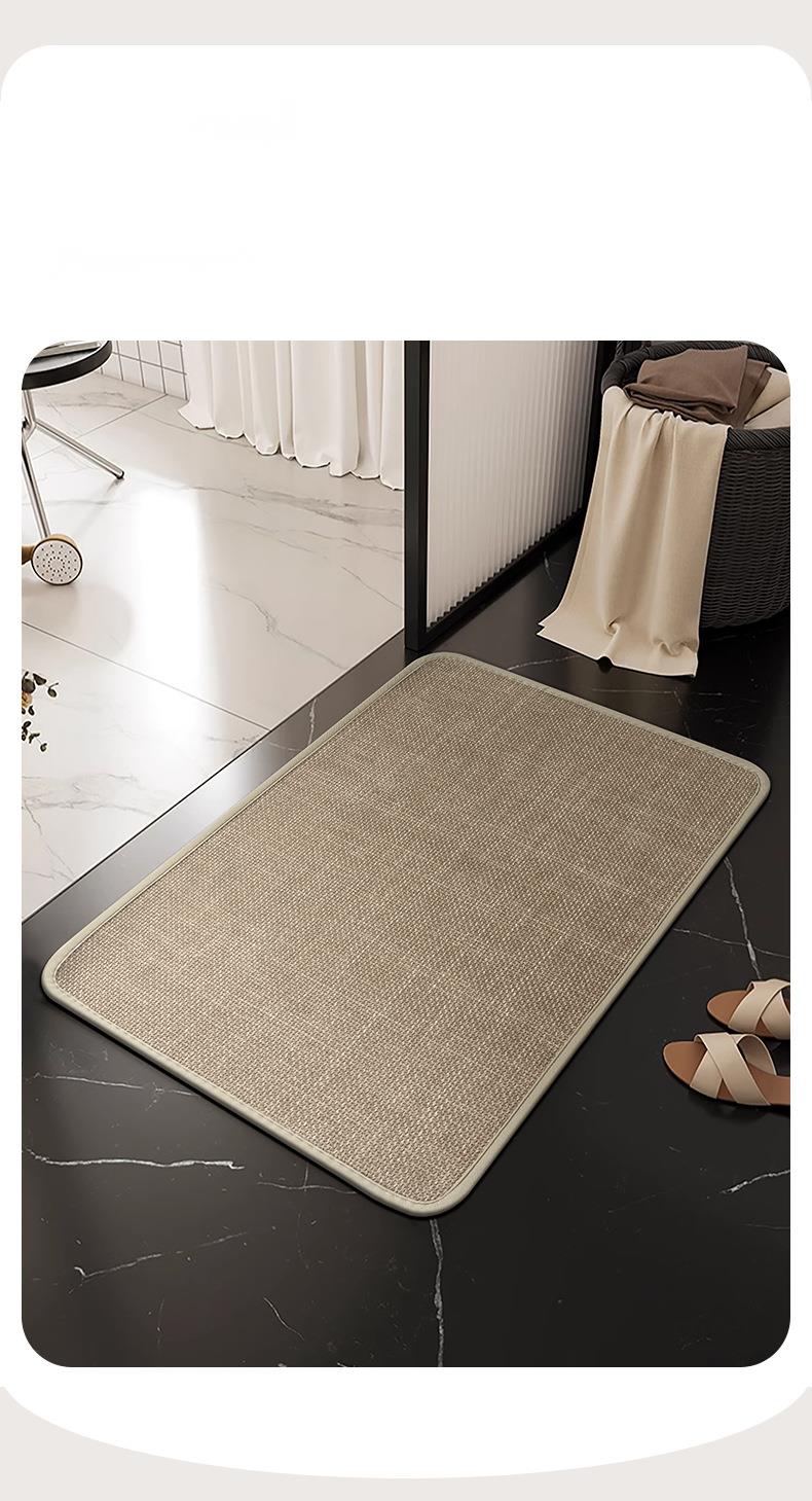 Leinengewebte, rutschfeste, saugfähige Bodentoilette, schmutzabweisende Anti-Fall-Teppich-Fußmatte für Badezimmer_voghion.com