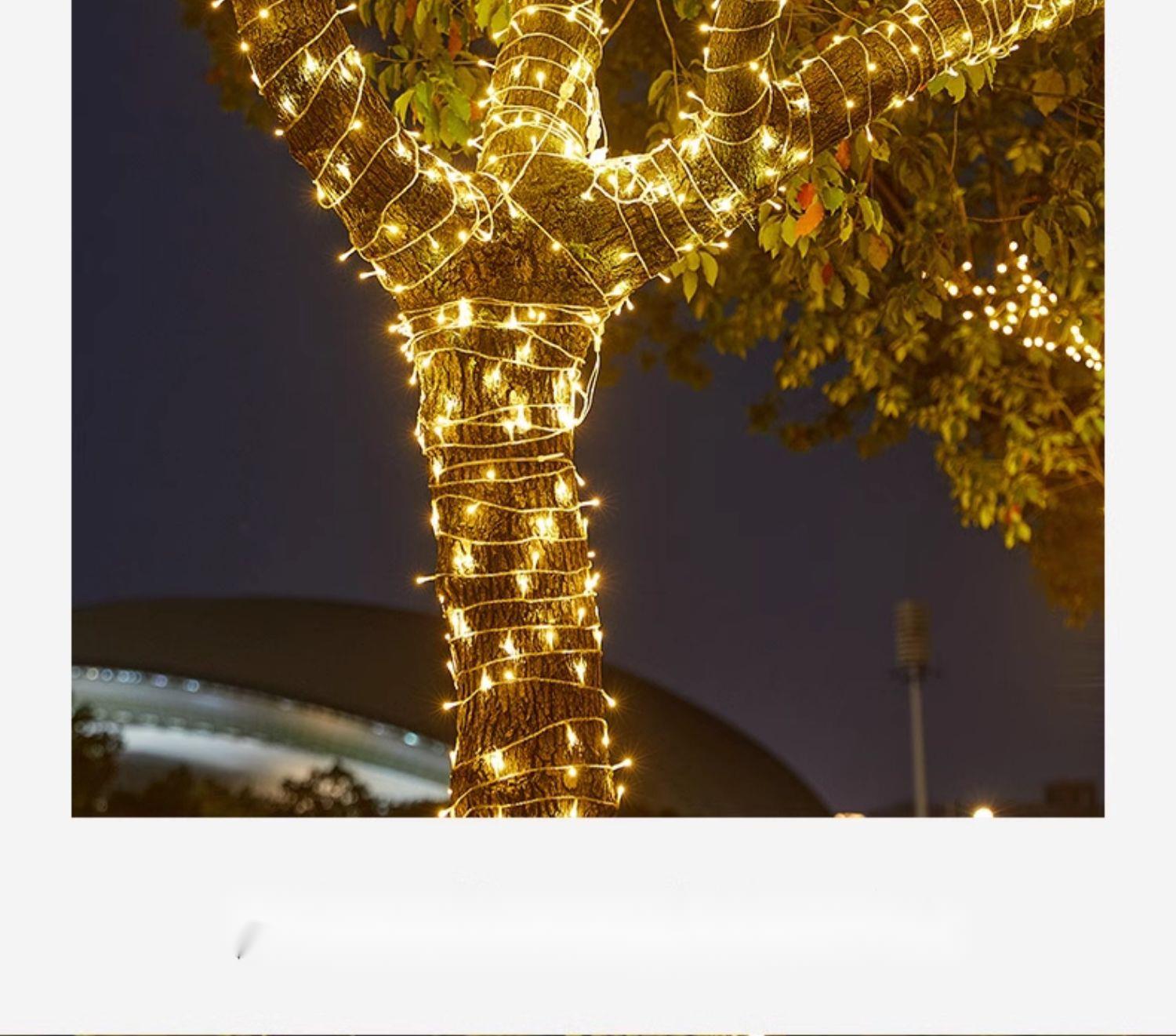 LED-Lichterkette mit blinkendem Sternenhimmel, solarbetrieben, hohe Helligkeit, wasserdicht, für den Außenbereich, stimmungsvolle Beleuchtung_voghion.com