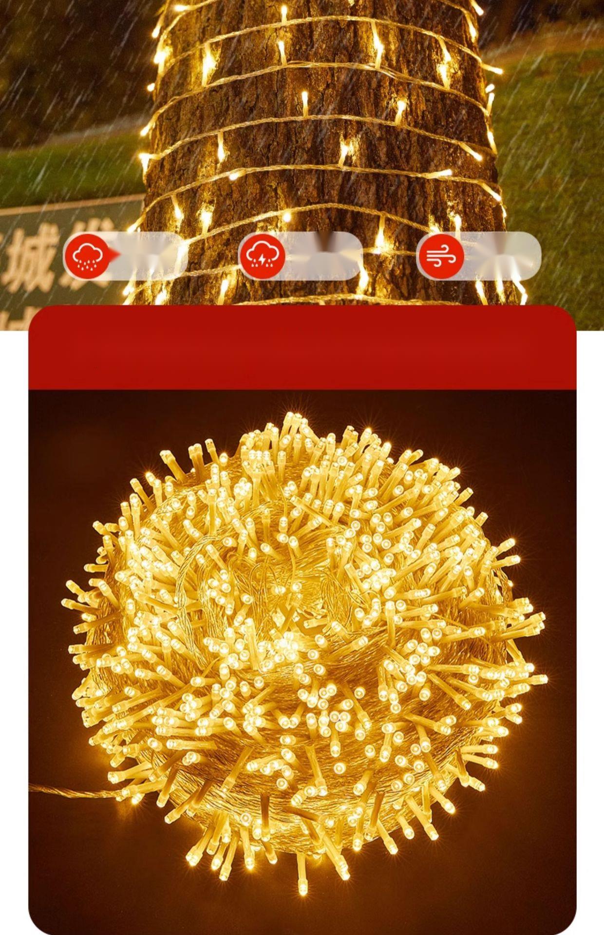 LED-Lichterkette mit blinkendem Sternenhimmel, solarbetrieben, hohe Helligkeit, wasserdicht, für den Außenbereich, stimmungsvolle Beleuchtung_voghion.com