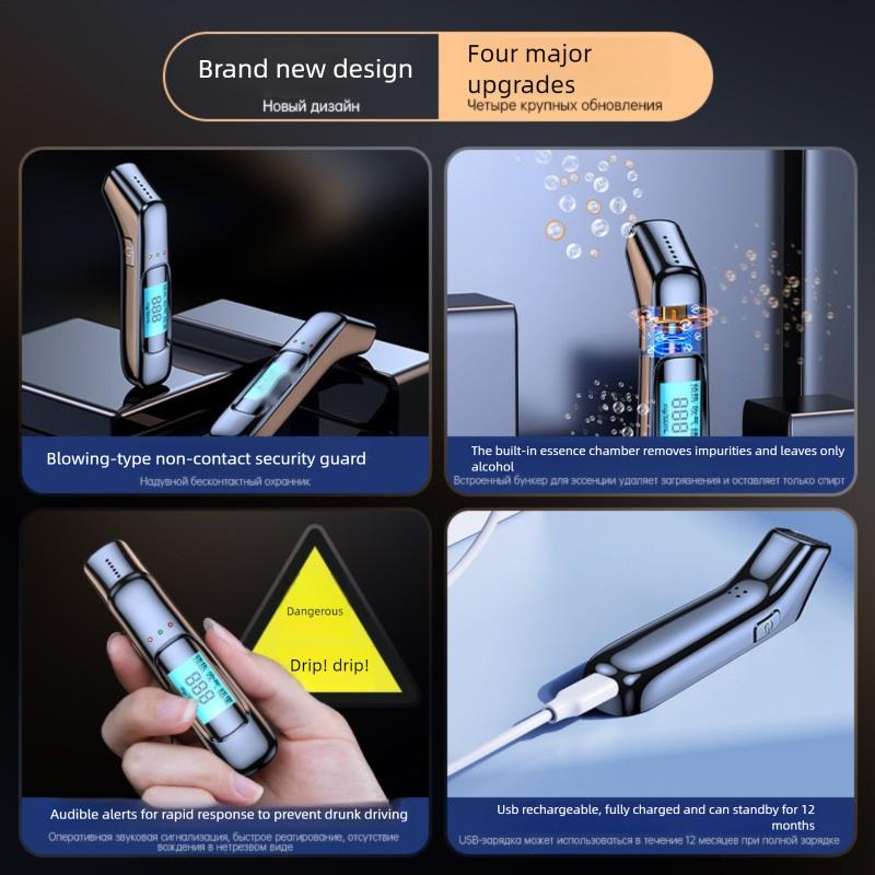 Draagbare alcoholtester, zeer nauwkeurige alcoholdetector voor de veiligheid in het verkeer /_voghion.com