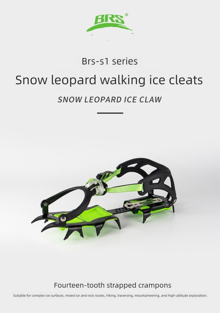 Ramponi professionali Brother Jiedeng BRS-S1A da 14 denti per escursioni sulla neve, arrampicata su ghiaccio e avventure all'aperto_voghion.com