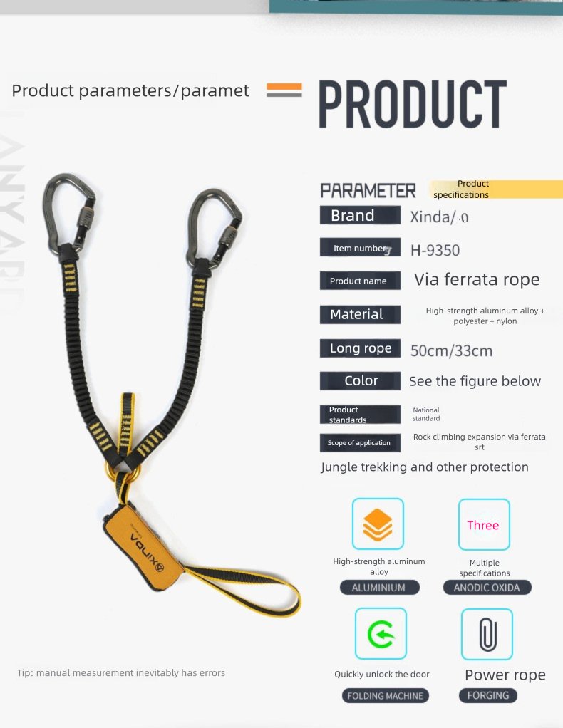 Scala volante per esterni, sacco elastico con coda di mucca, corda di protezione per arrampicata su roccia, cintura di sicurezza anticaduta_voghion.com