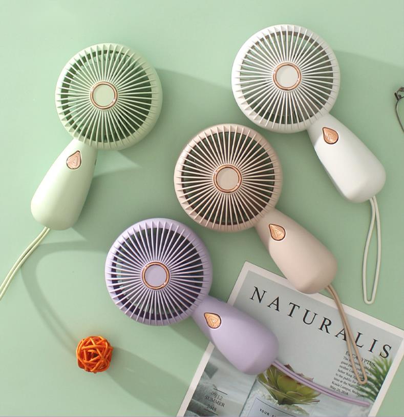 Minimalist Handheld With LED Portable Small USB Rechargeable Electric Fan_voghion.com