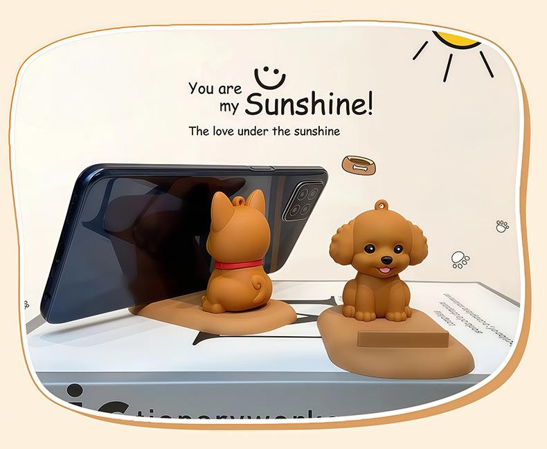 Creative Puppy Phone Stand Desktop Decoration Figurine Ornament_voghion.com