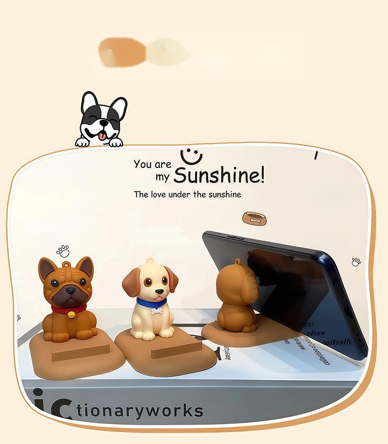 Creative Puppy Phone Stand Desktop Decoration Figurine Ornament_voghion.com